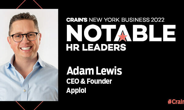 Graphic announcing Adam Lewis as a notable HR tech leader